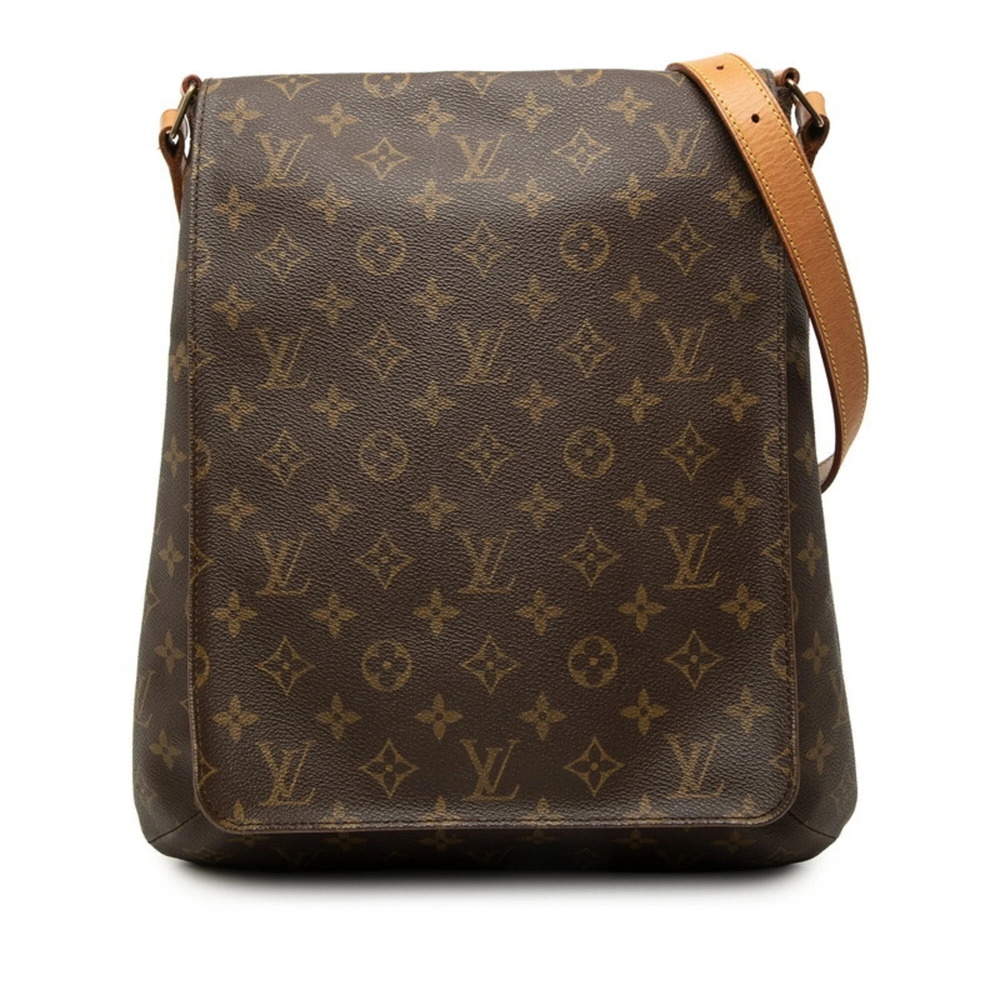 Louis Vuitton Monogram Musette Crossbody Shoulder Bag M51256 Brown Leather Wo...
